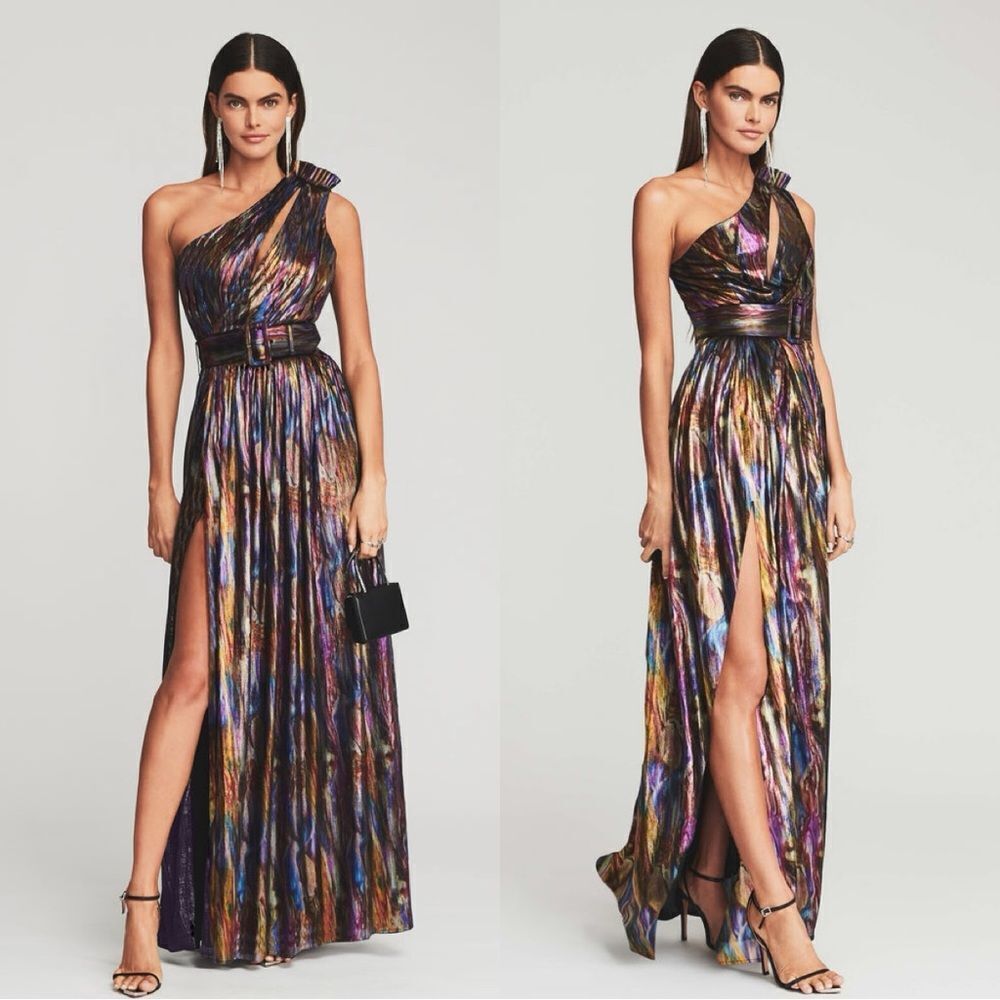 NWT RETROFÊTE ANDREA MAXI DRESS in “Oil Spill” *no belt